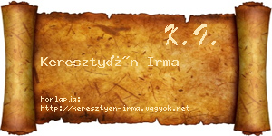 Keresztyén Irma névjegykártya